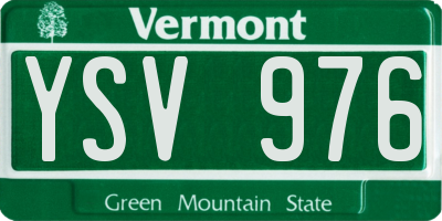 VT license plate YSV976
