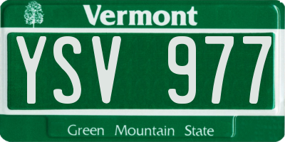 VT license plate YSV977
