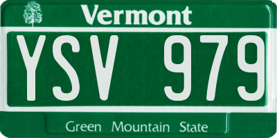 VT license plate YSV979