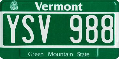 VT license plate YSV988