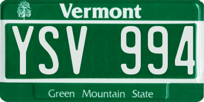 VT license plate YSV994
