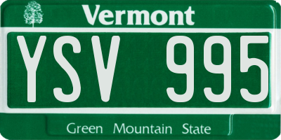 VT license plate YSV995