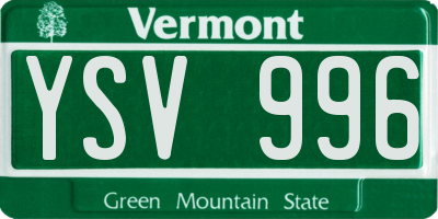 VT license plate YSV996