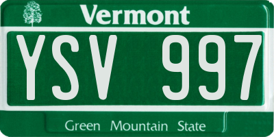 VT license plate YSV997