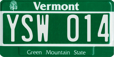 VT license plate YSW014