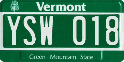 VT license plate YSW018