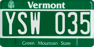 VT license plate YSW035