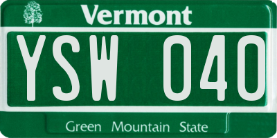 VT license plate YSW040