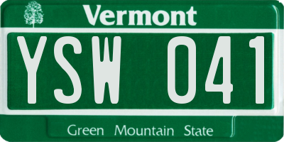VT license plate YSW041