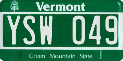 VT license plate YSW049
