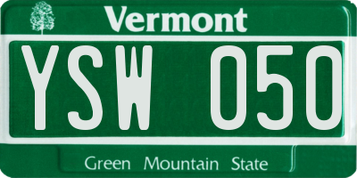 VT license plate YSW050