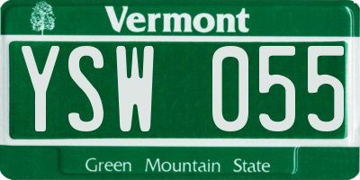 VT license plate YSW055