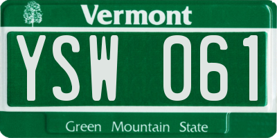 VT license plate YSW061