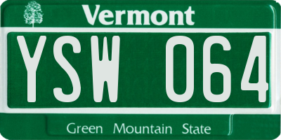 VT license plate YSW064