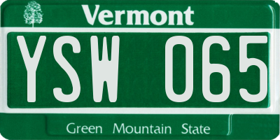 VT license plate YSW065