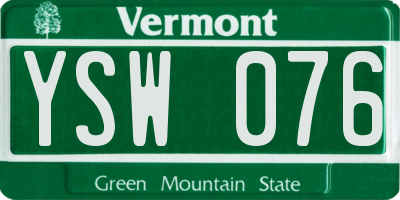 VT license plate YSW076