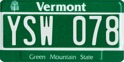 VT license plate YSW078