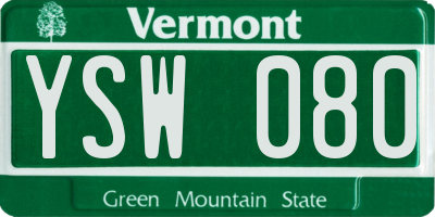 VT license plate YSW080