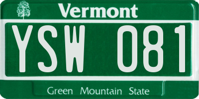 VT license plate YSW081