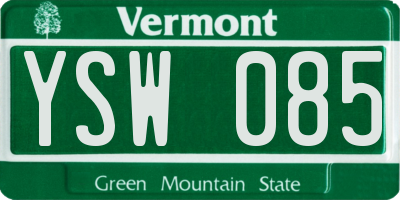 VT license plate YSW085