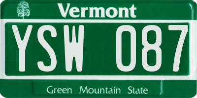 VT license plate YSW087