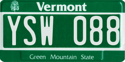 VT license plate YSW088
