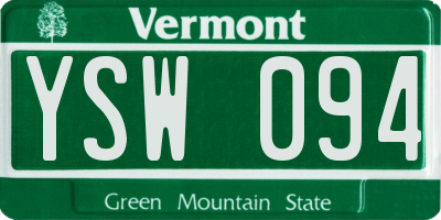 VT license plate YSW094