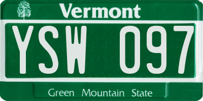 VT license plate YSW097