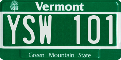 VT license plate YSW101