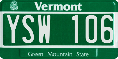 VT license plate YSW106