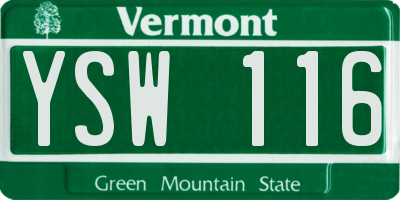 VT license plate YSW116