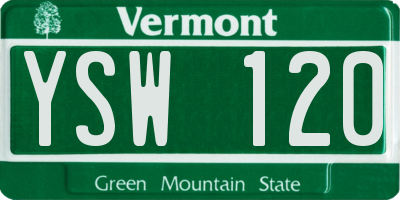 VT license plate YSW120