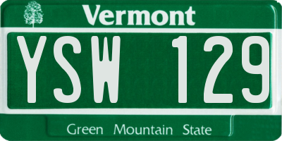 VT license plate YSW129
