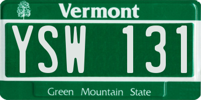 VT license plate YSW131