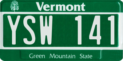 VT license plate YSW141
