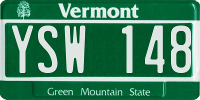 VT license plate YSW148