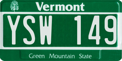 VT license plate YSW149