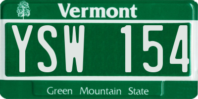VT license plate YSW154