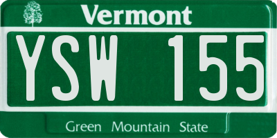 VT license plate YSW155
