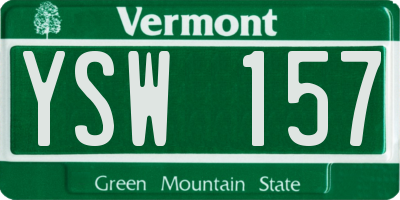 VT license plate YSW157