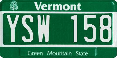 VT license plate YSW158