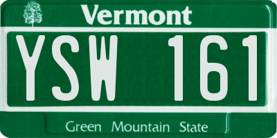 VT license plate YSW161