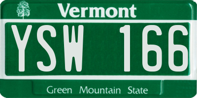 VT license plate YSW166