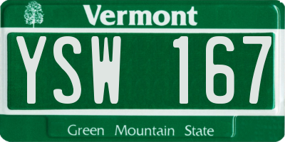 VT license plate YSW167