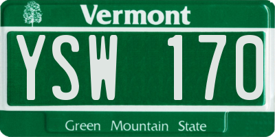 VT license plate YSW170
