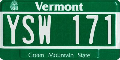VT license plate YSW171