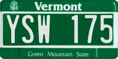 VT license plate YSW175