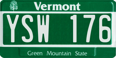 VT license plate YSW176