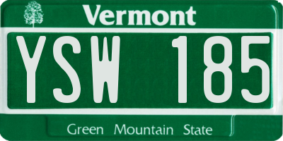 VT license plate YSW185
