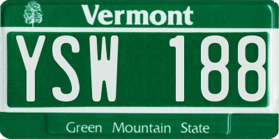 VT license plate YSW188